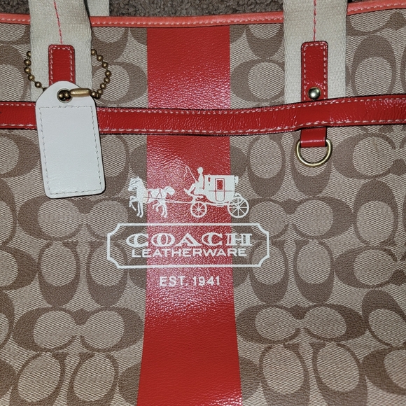 Coach Drawstring Signature Drawstring Carryall Shoulder Bag - Brown - Picture 3 of 11